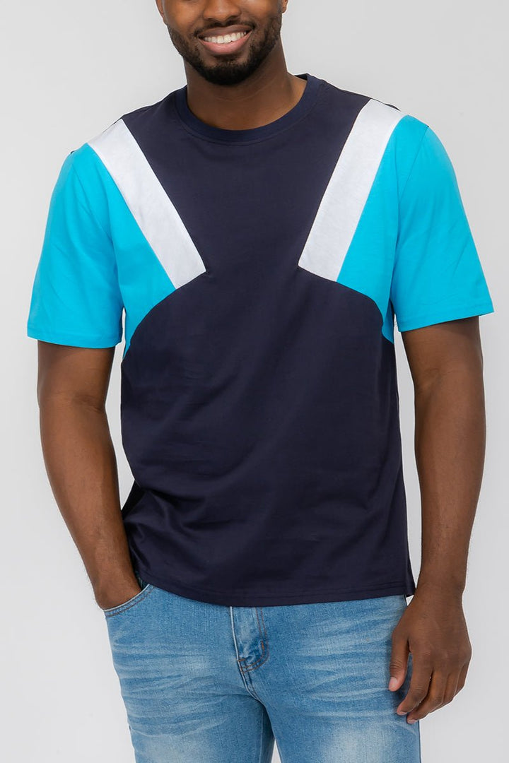 ANGLED COLOR BLOCK TEE
