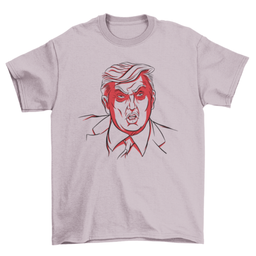 Angry Donald Trump head in hand drawn style USA politics T-shirt