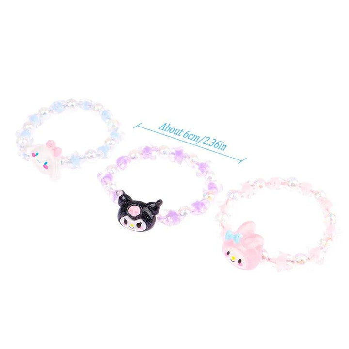 Anime Sanrio Crystal Bracelet - Kuromi My Melody Cinnamoroll Cartoon Couple Leather Band - Brand My Case