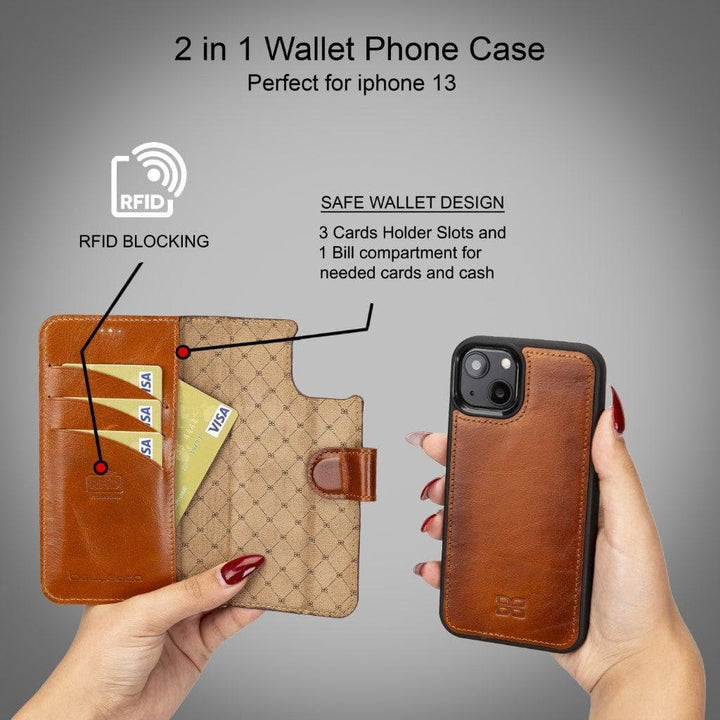 Apple iPhone 13 Series Detachable Leather Wallet Case - MW - Brand My Case