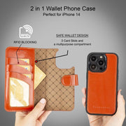 Apple iPhone 14 Series Detachable Leather Wallet Case Colorful - MW - Brand My Case