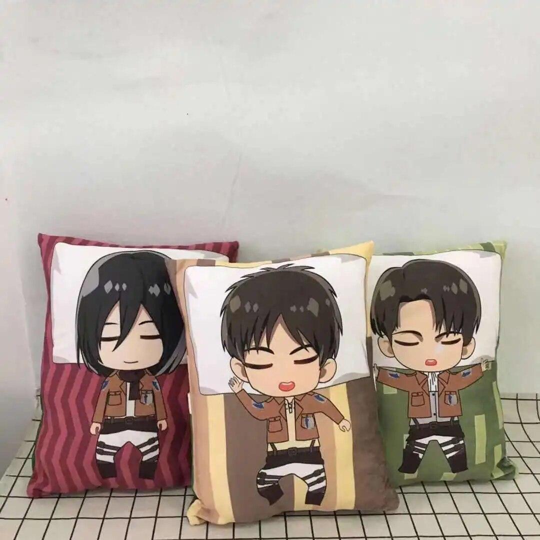 Attack On Titan Anime Plush Toys Levi Ackerman Mikasa Eren Pillow Cartoon Stuffed Toys Festival Kids Gift - Brand My Case