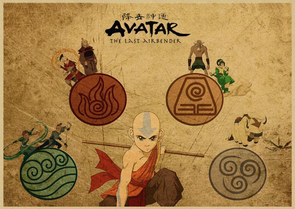 Avatar The Last Airbender Vintage kraft paper Posters and Prints Poster Wall Art Picture Home Decor - Brand My Case