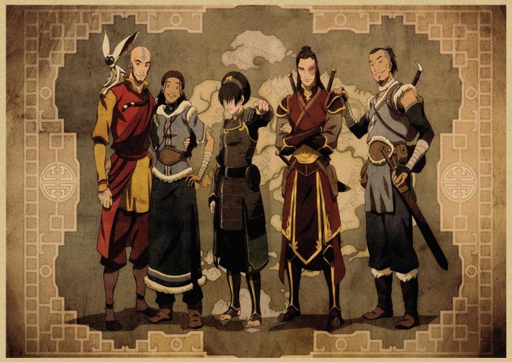 Avatar The Last Airbender Vintage kraft paper Posters and Prints Poster Wall Art Picture Home Decor - Brand My Case