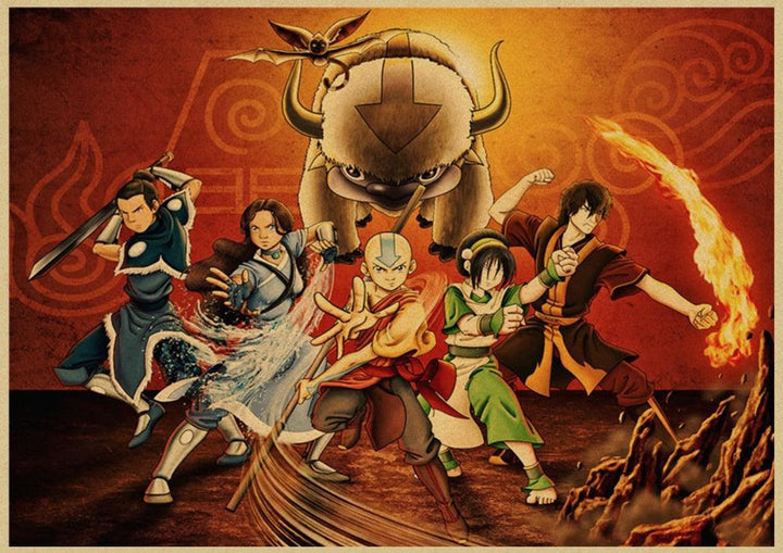 Avatar The Last Airbender Vintage kraft paper Posters and Prints Poster Wall Art Picture Home Decor - Brand My Case