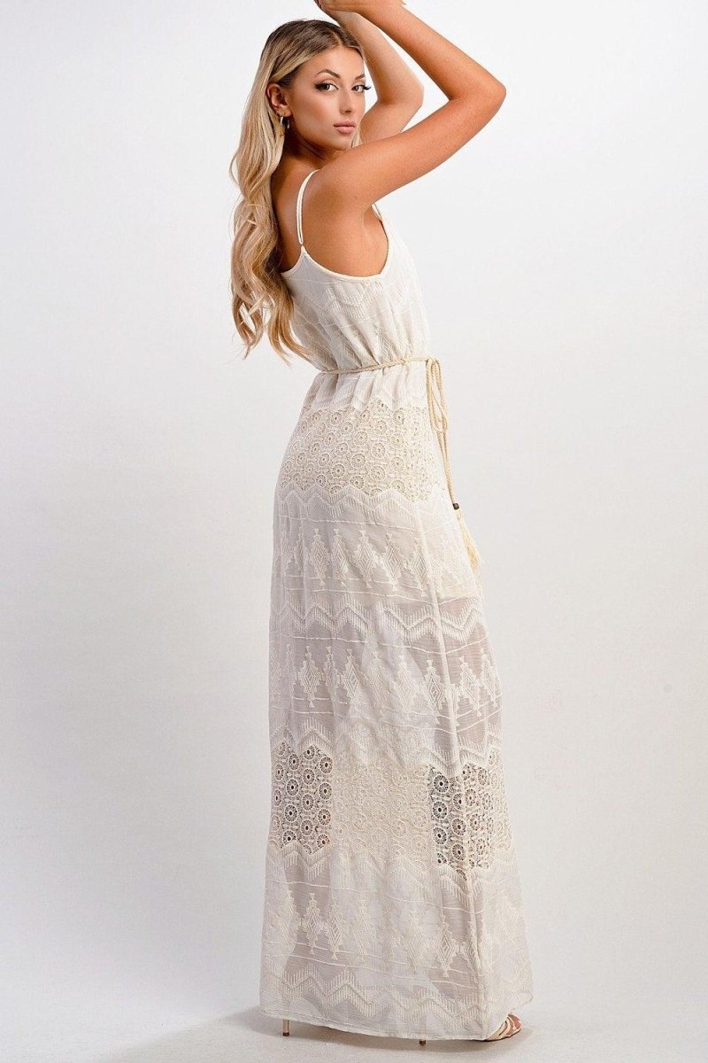 Aztec Embroidered Maxi Dress - Brand My Case