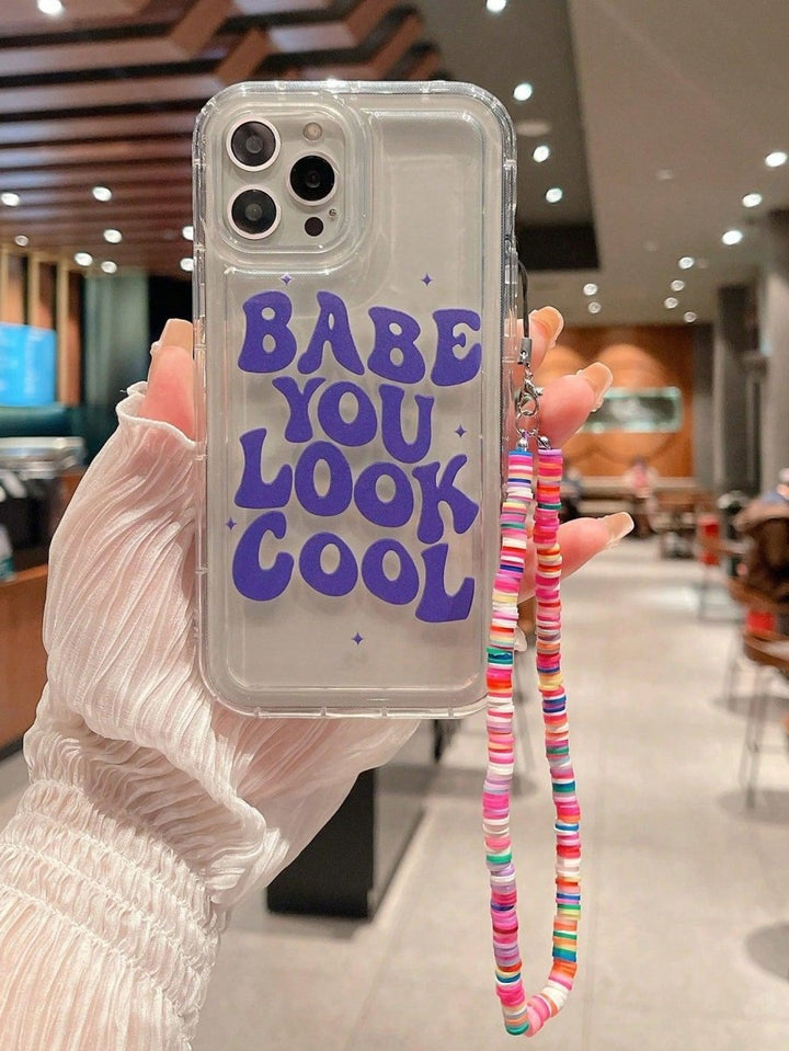 Babe Graphic Clear Phone Case With Lanyard - Brand My Case