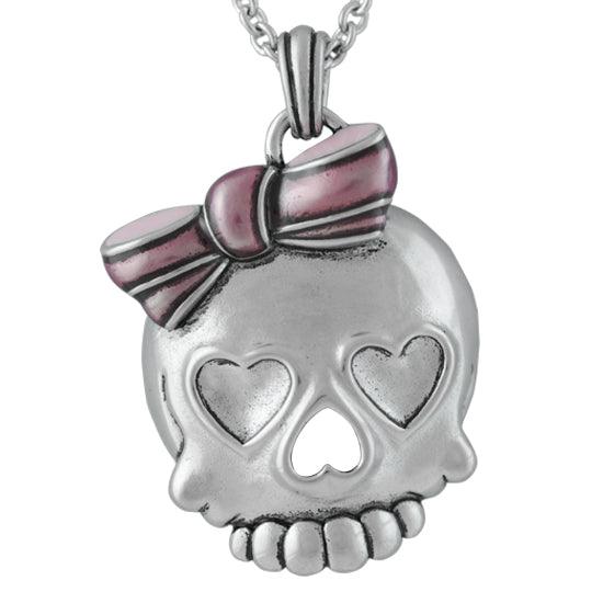 Badass Skull in Pink Necklace - Brand My Case