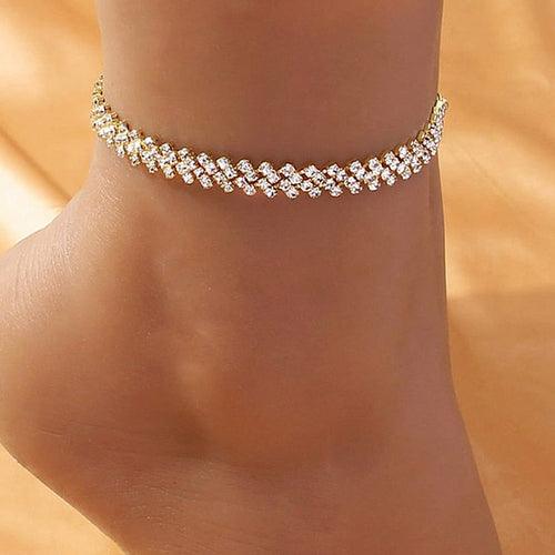 Beach Accessories Crystal Anklet for Women Gold/Silver - Brand My Case
