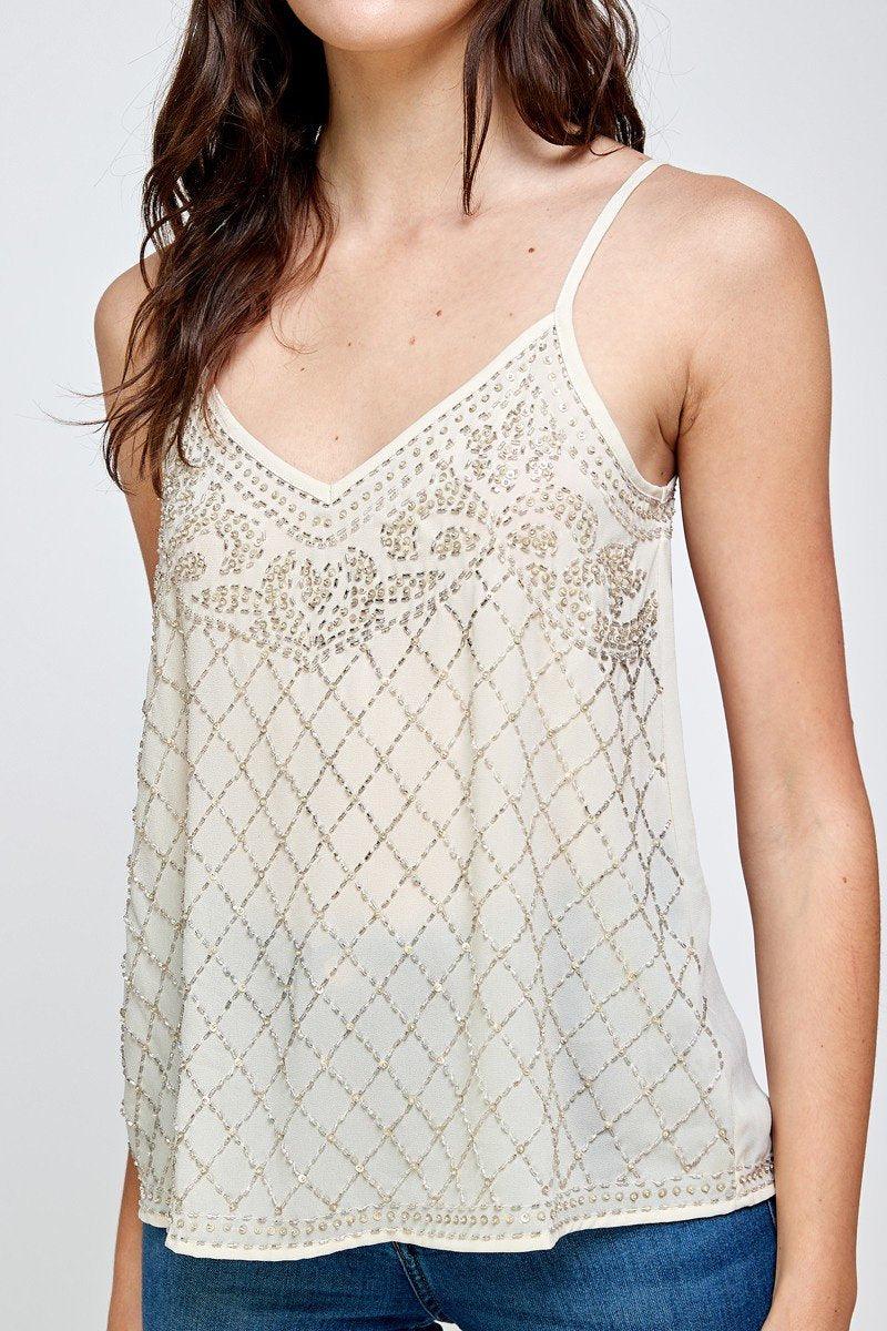 Beaded Embellishments Tank Top Cami Top - Brand My Case