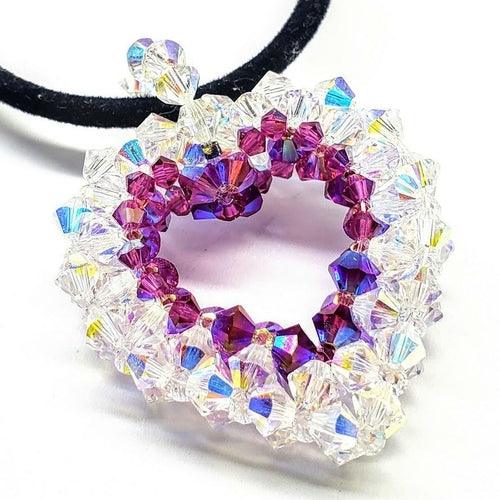 Beaded Open 3-D Crystal Heart Necklace - Brand My Case