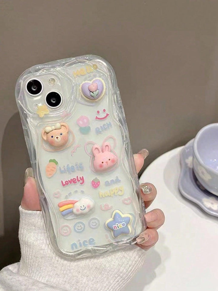 Bear Rabbit Decor Clear Phone Case - Brand My Case