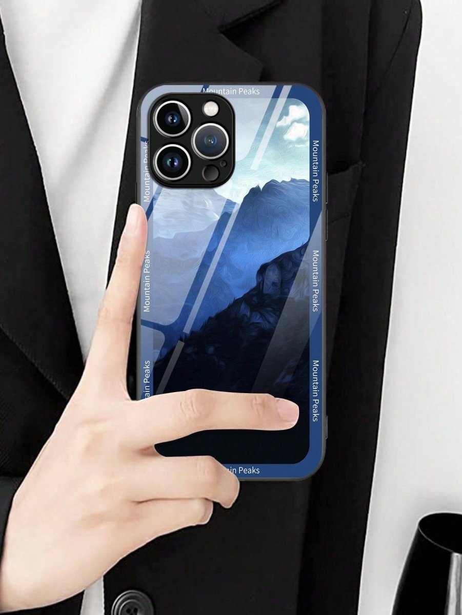 Beautiful Mountain Pattern Glass Phone Case - Brand My Case