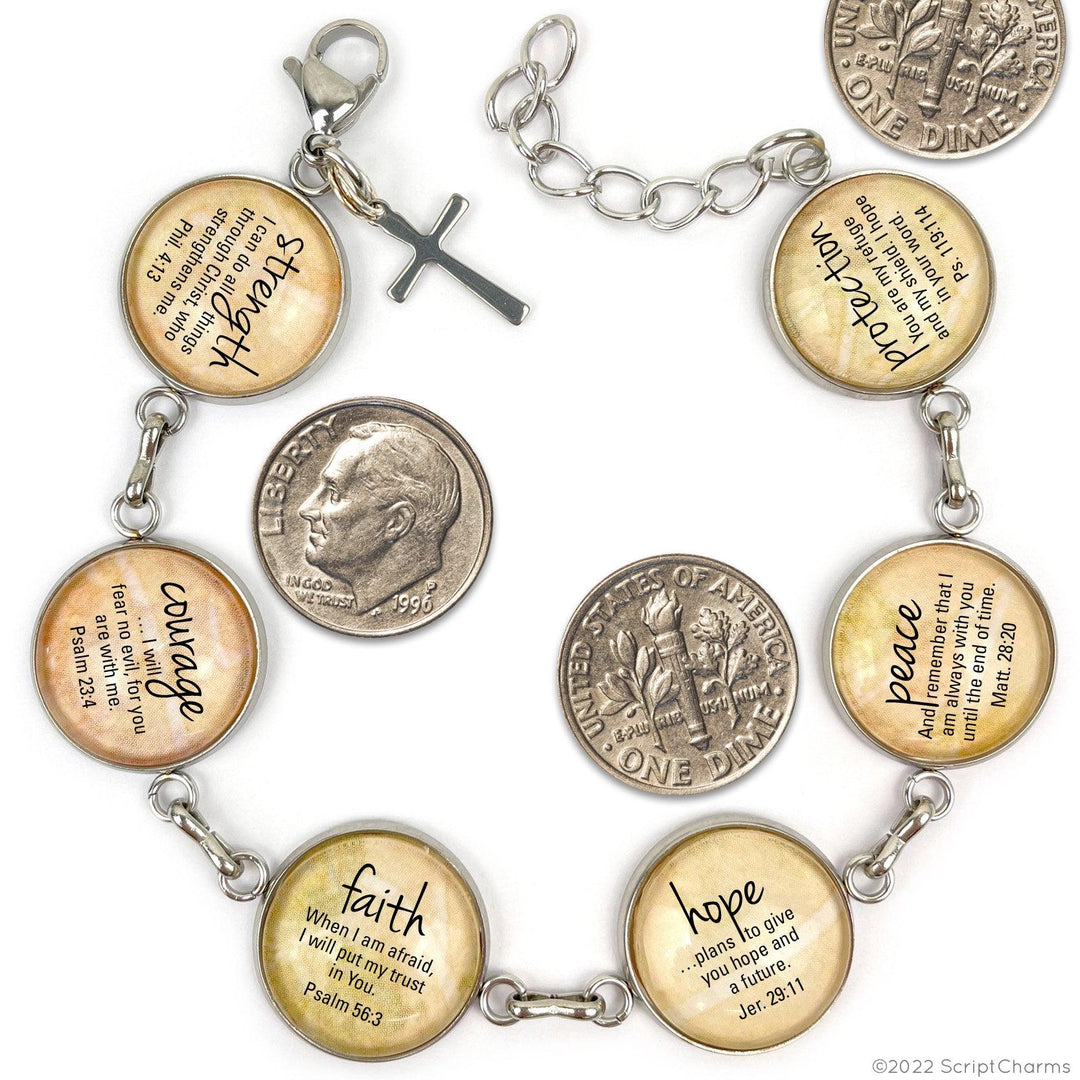 "Beauty for Ashes" Isaiah 61:3 Scripture Bracelet – Glass Charm - Brand My Case