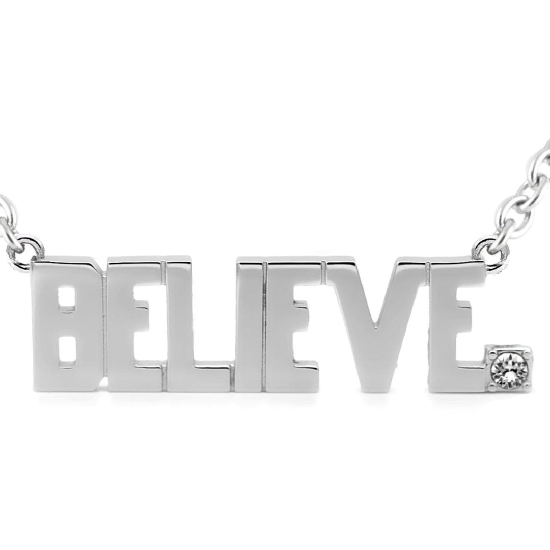 BELIEVE Pendant Block Letter Necklace with Swarovski crystal - Brand My Case