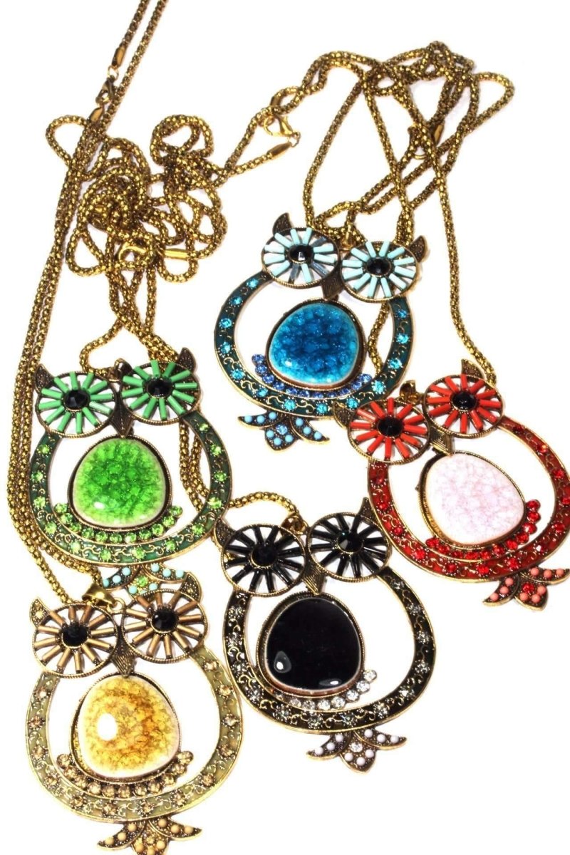 Big Owl Shimmer Pendant Necklace - Brand My Case