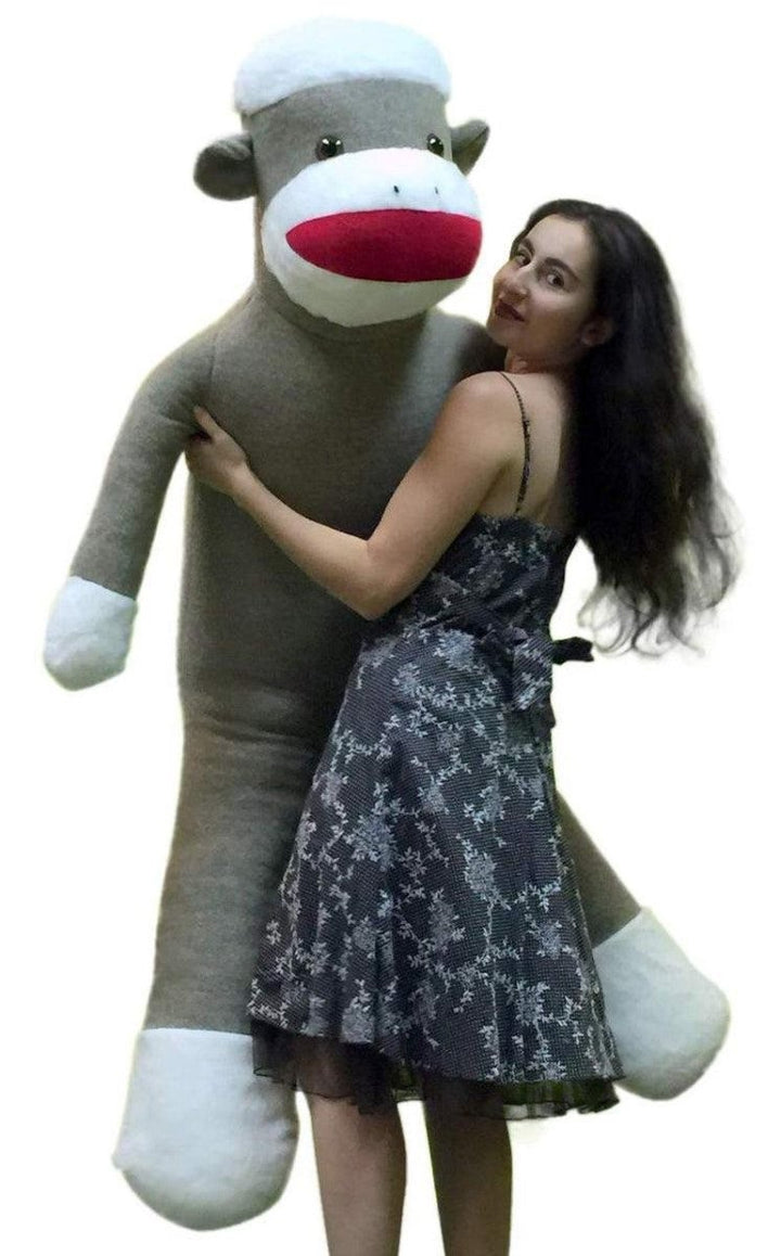 Big Plush 6 Foot Giant Sock Monkey Soft Huge Stuffed Animal Made in - Brand My Case