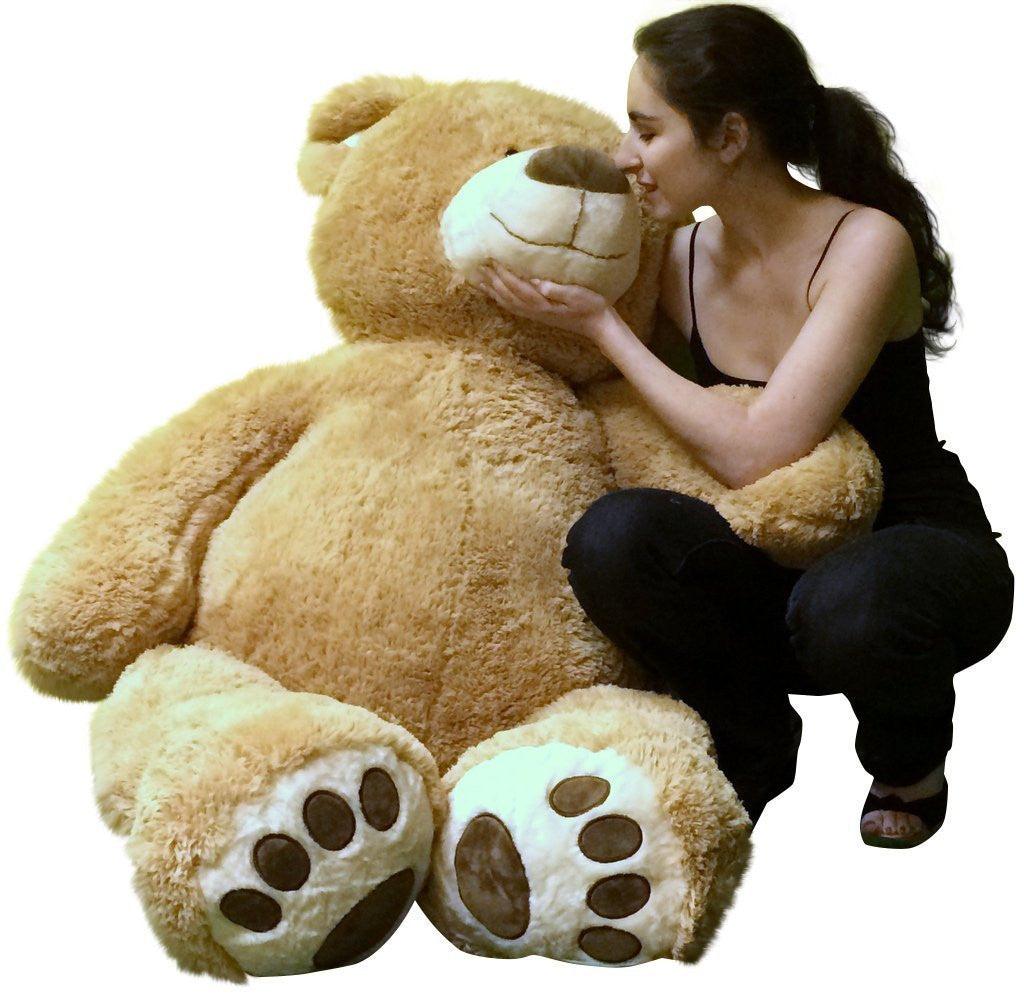 Big Plush Giant Teddy Bear Five Feet Tall Tan Color Soft Smiling Big - Brand My Case
