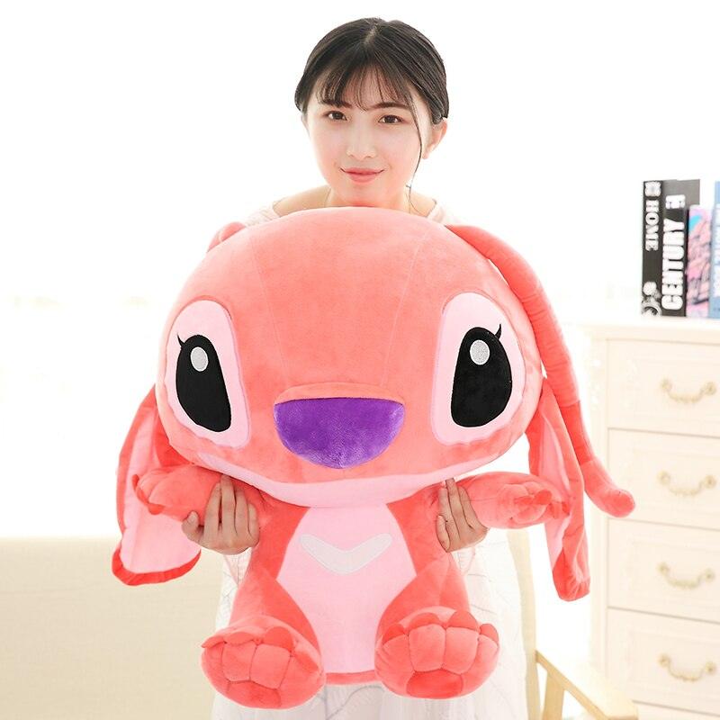 Big Size Disney Stitch Plush Doll Kawaii Soft Blue Pink Elf Cartoon Anime Movie Stuffed Toy Christmas Gift - Brand My Case