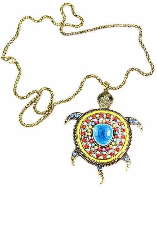 Big Turtle Shimmer Pendant Necklace - Brand My Case