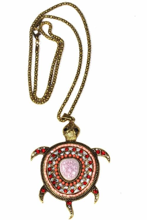Big Turtle Shimmer Pendant Necklace - Brand My Case