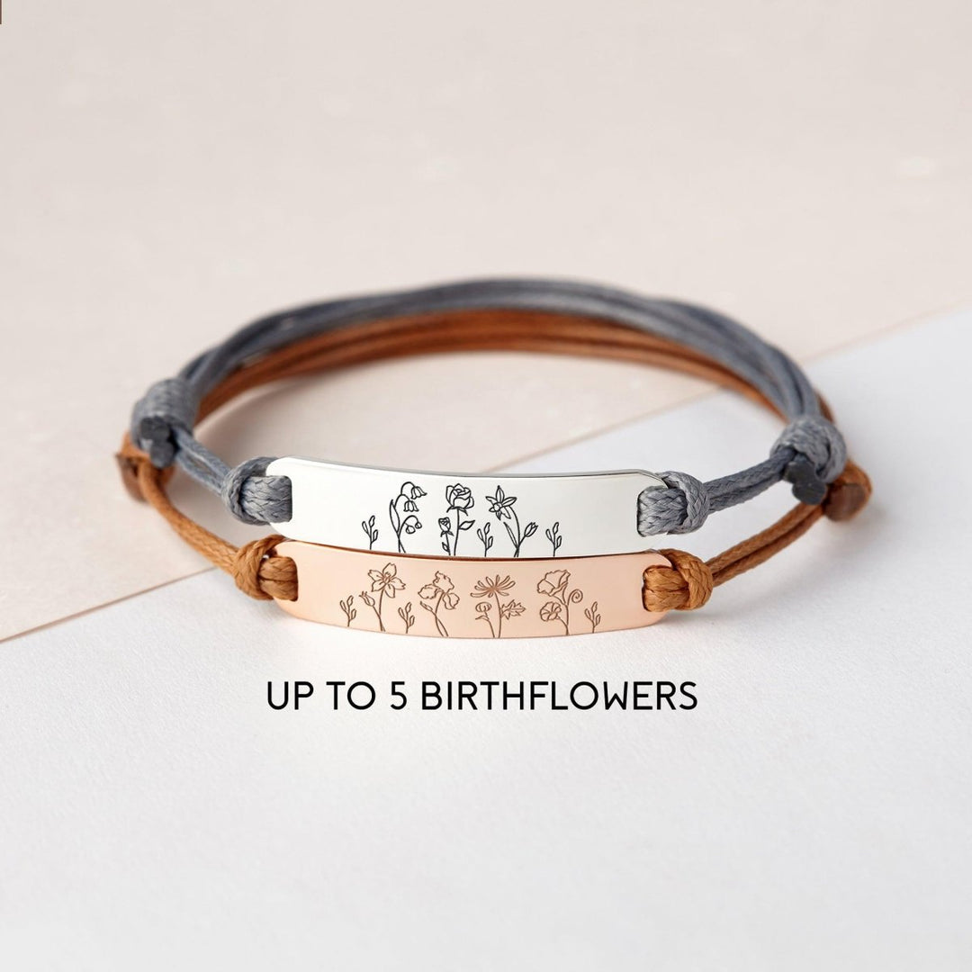 Birth Month Flower Bracelet, Bracelet For Mom, Birthflower Jewelry - Brand My Case