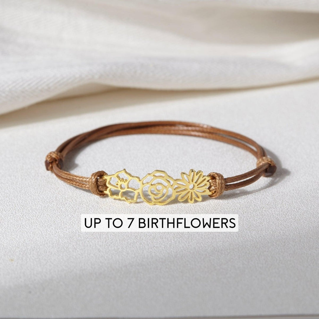 Birthflower Bracelet for Mom, Custom Mom Bracelet, Family Bracelet - Brand My Case