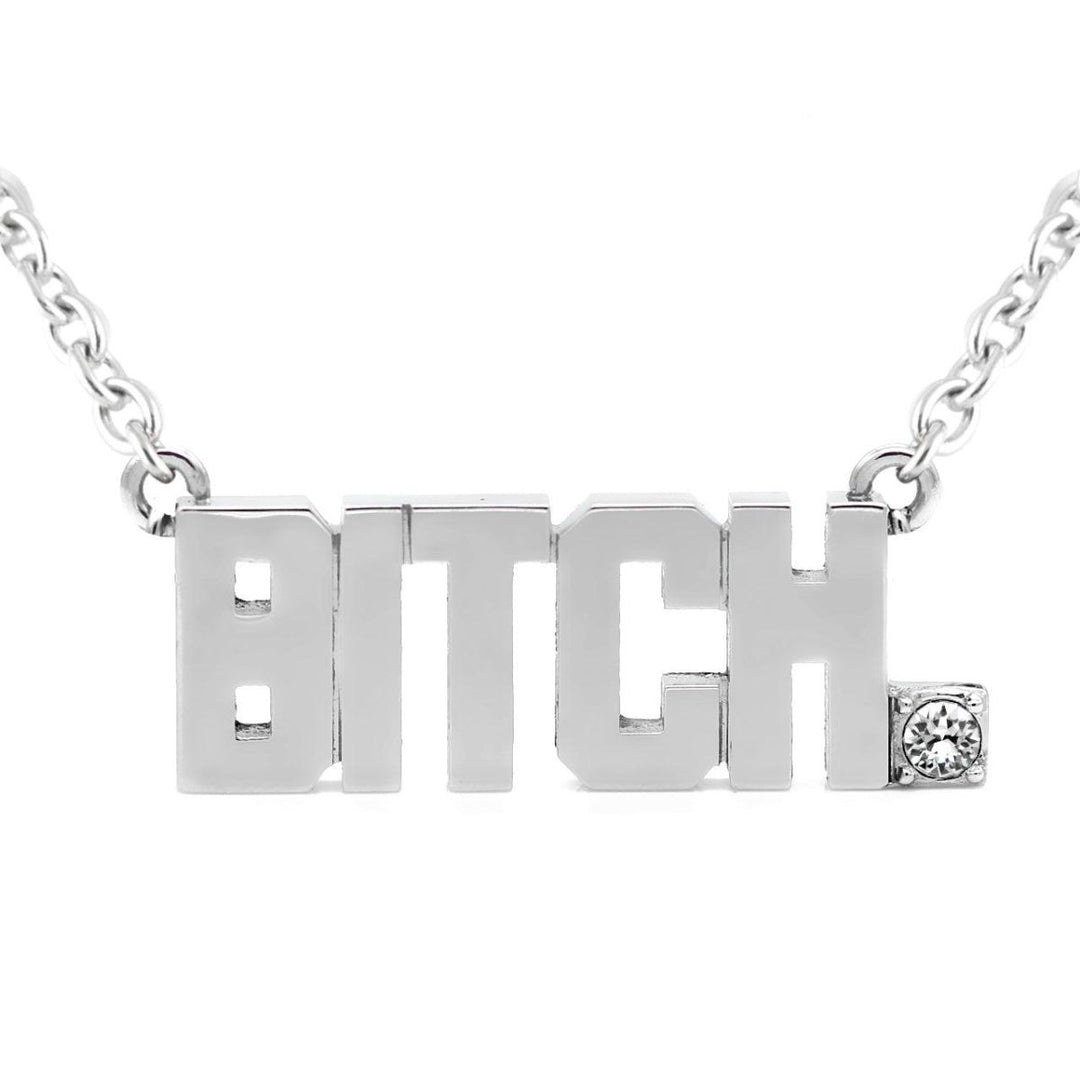 BITCH Pendant Block Letter Necklace with Swarovski crystal - Brand My Case