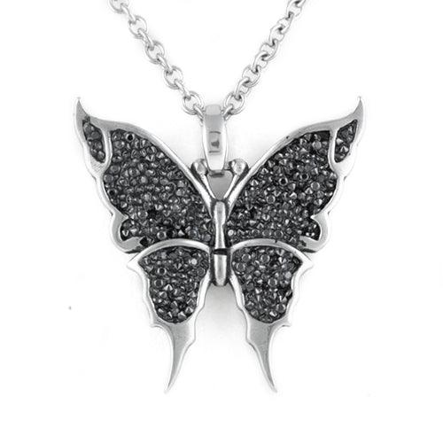 Black & Bright Butterfly Necklace - Brand My Case
