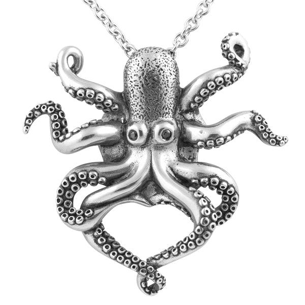 Black CZ Eyed Octopus Necklace - Brand My Case