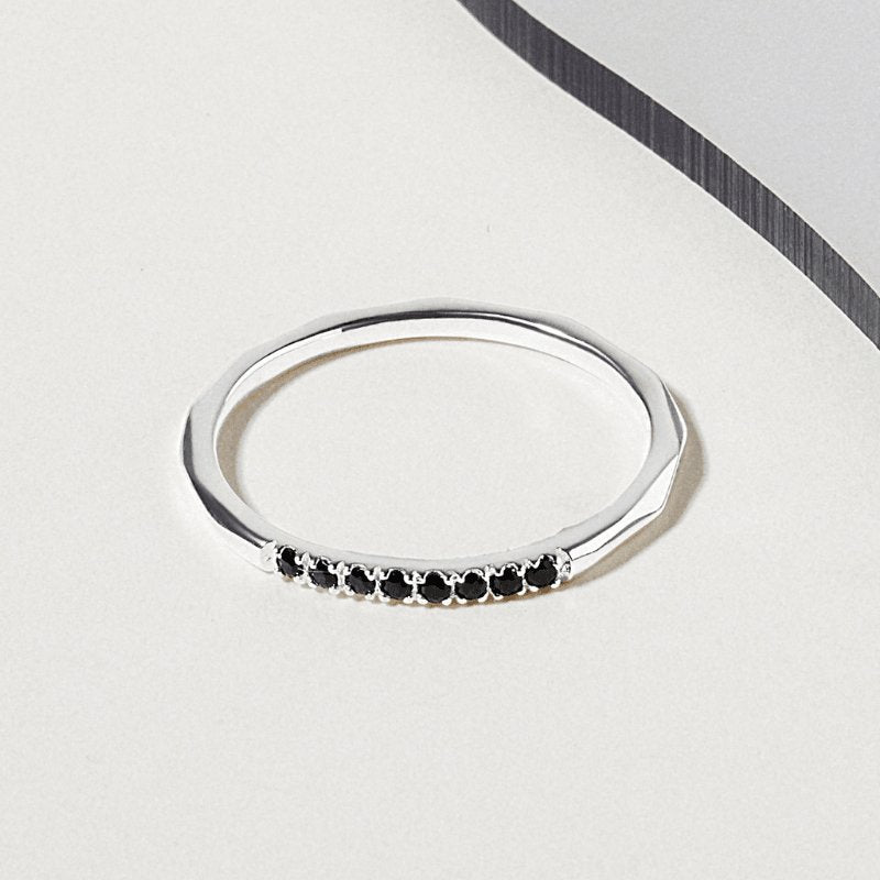Black CZ Stone Ring, Silver Ring With Black CZ Stone, Women Jewelry - Brand My Case