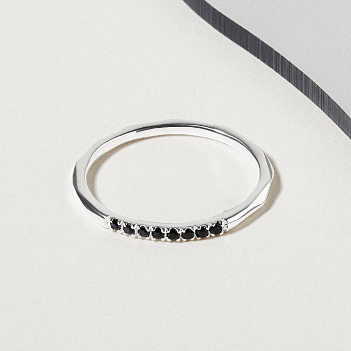 Black CZ Stone Ring, Silver Ring With Black CZ Stone, Women Jewelry - Brand My Case