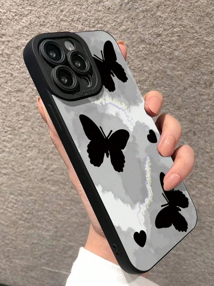 Black on White Butterfly Pattern Phone Case - Brand My Case