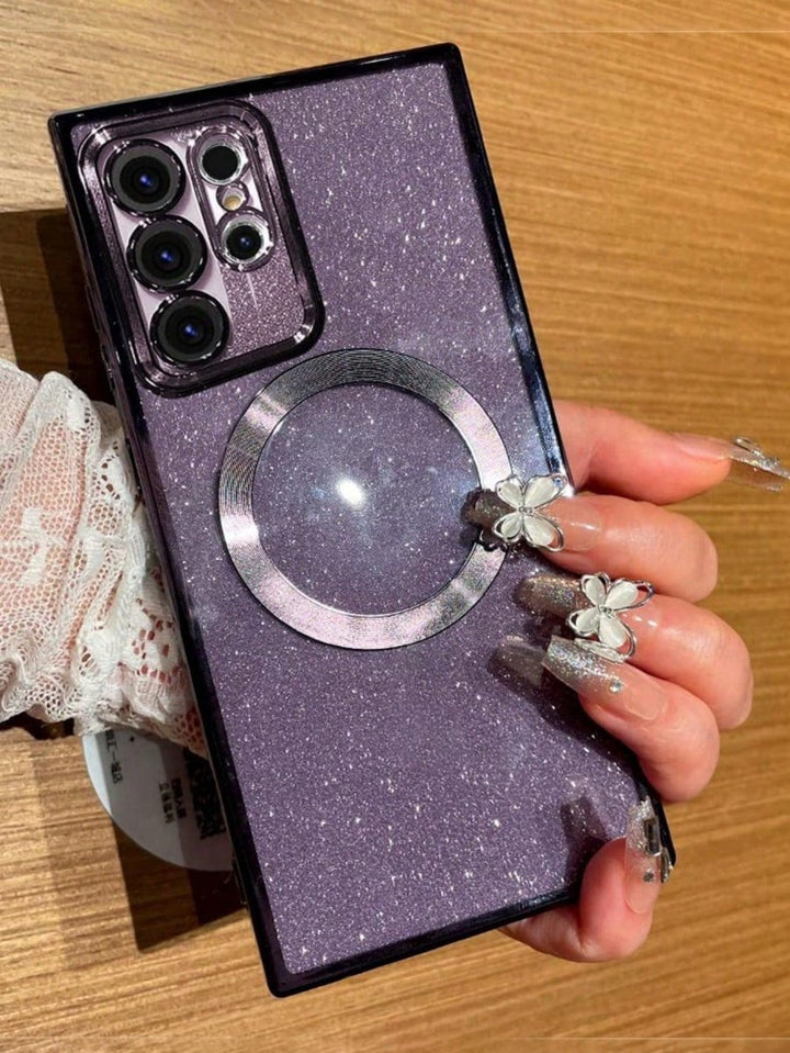 Black Premium Magnetic Glitter TPU Phone Cases - Brand My Case