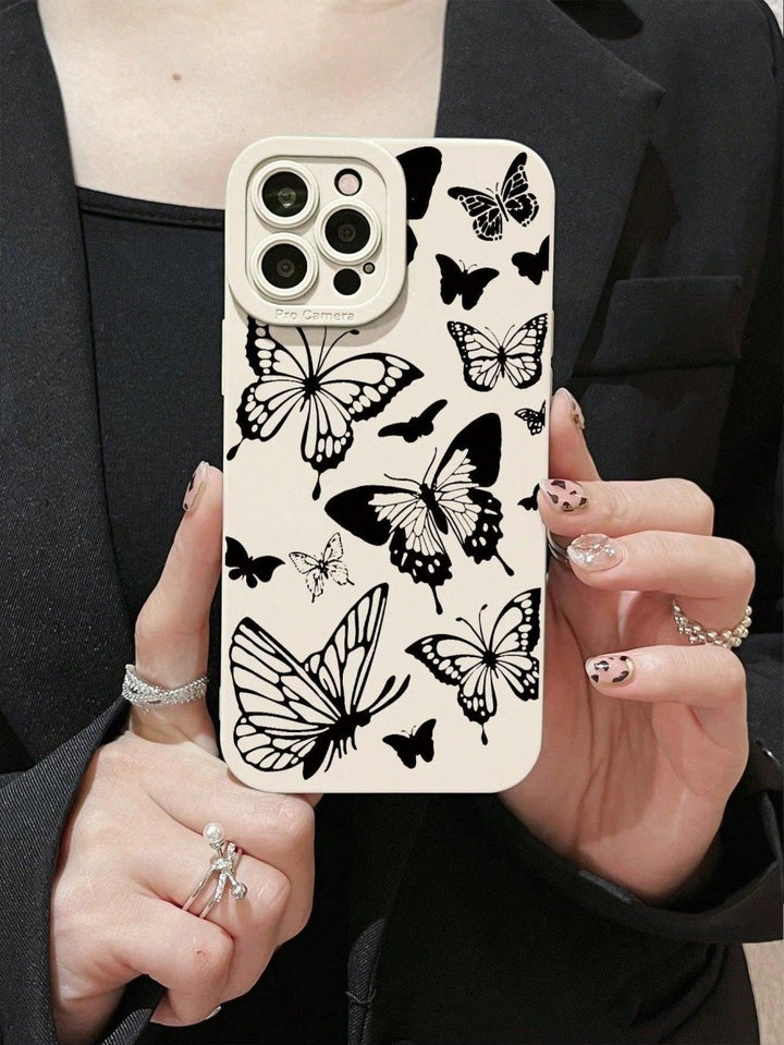 Black/White Butterfly Pattern Phone Case - Brand My Case