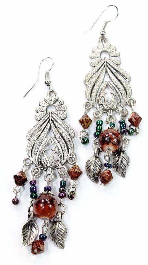 Bohemian Queen Marbled Bead Earrings - Brand My Case