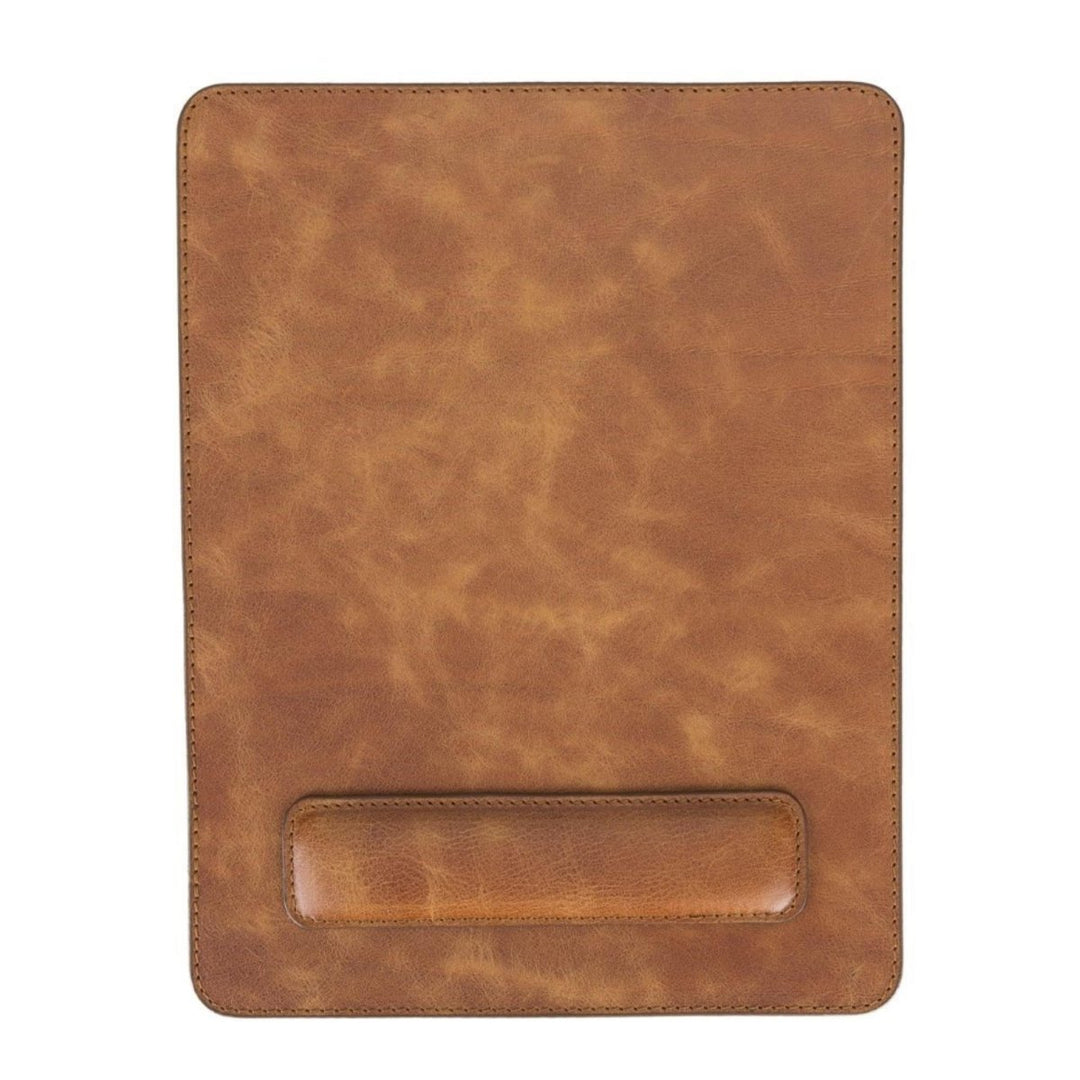Boulder Full-Grain Leather Mouse Pad with Hand Support - Brand My Case