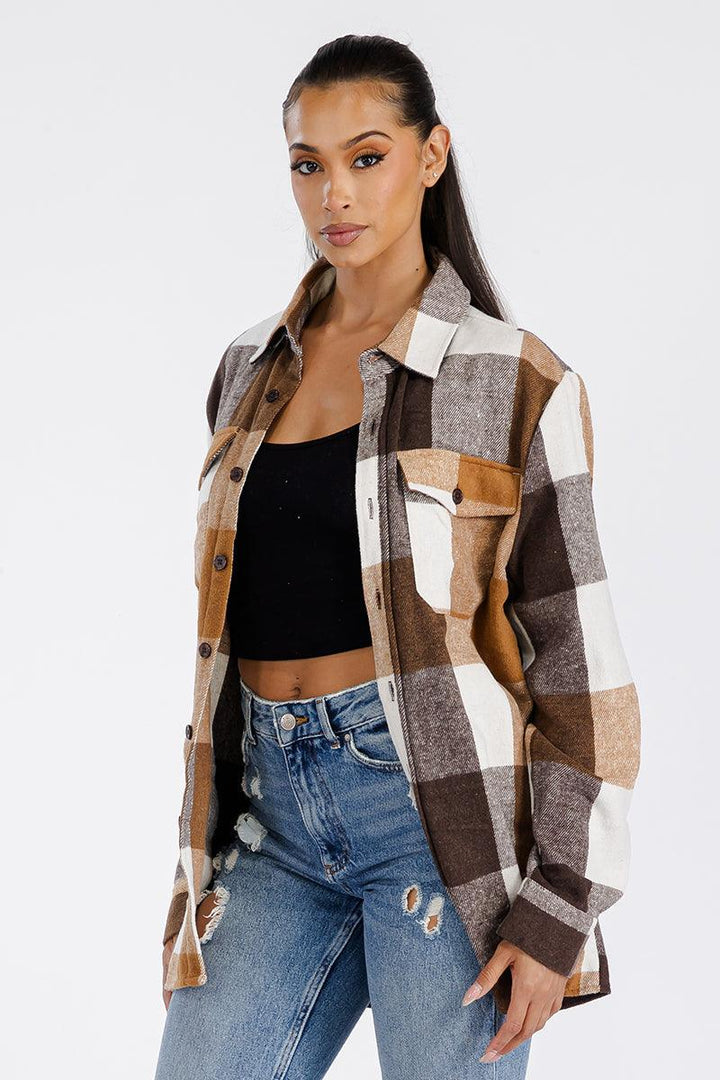 Boyfriend Oversized Soft Flannel Shacket - Brand My Case