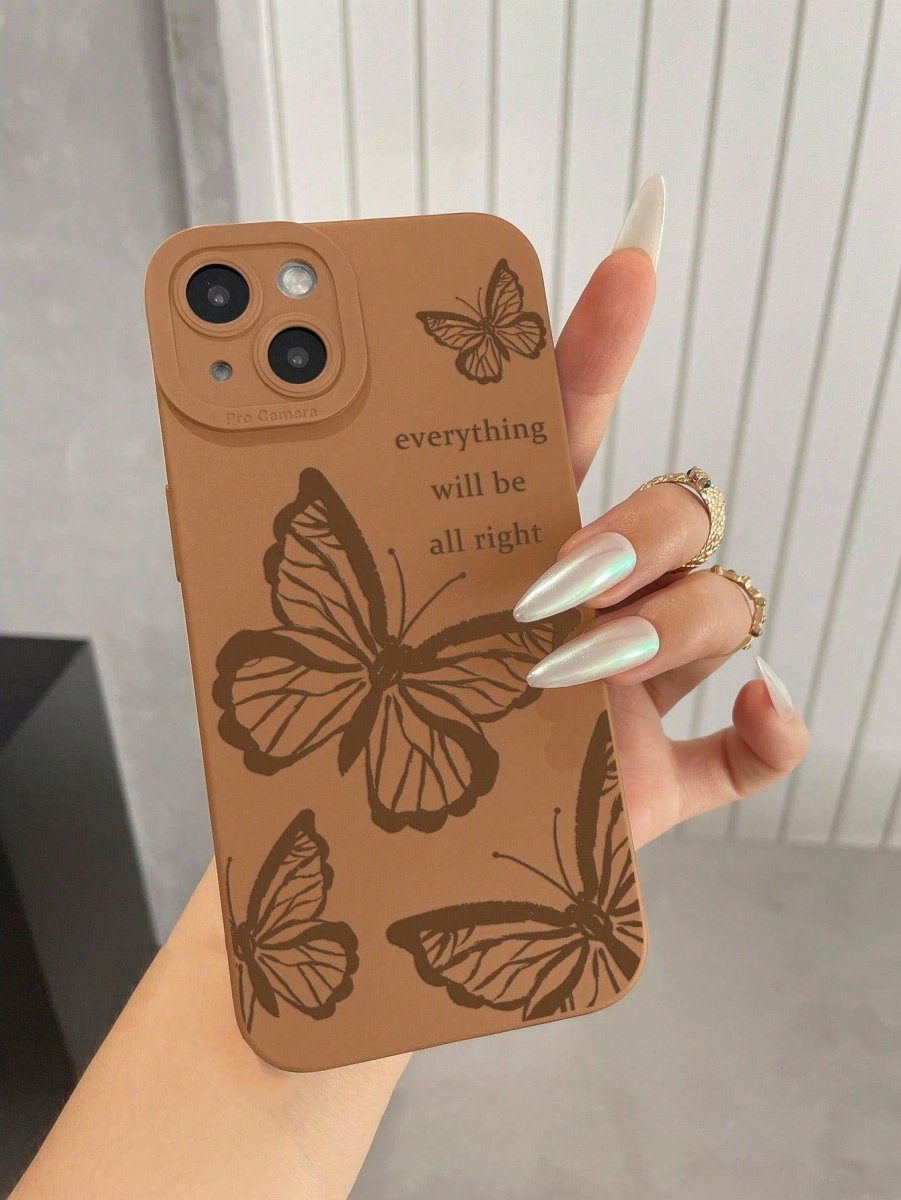 Brown Premium Butterfly Print Phone Cases - Brand My Case