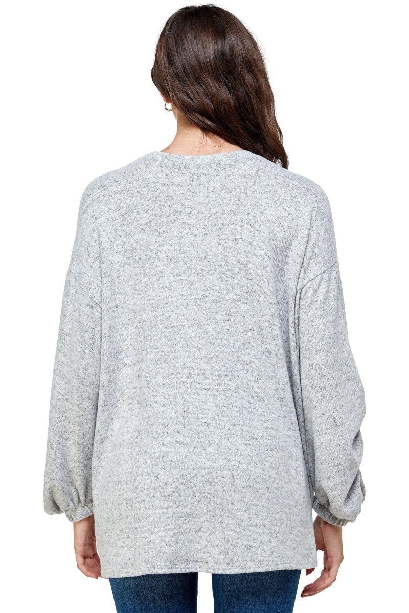 Brushed Knit Screen Print Loose Fit Sweat Shirts - Brand My Case
