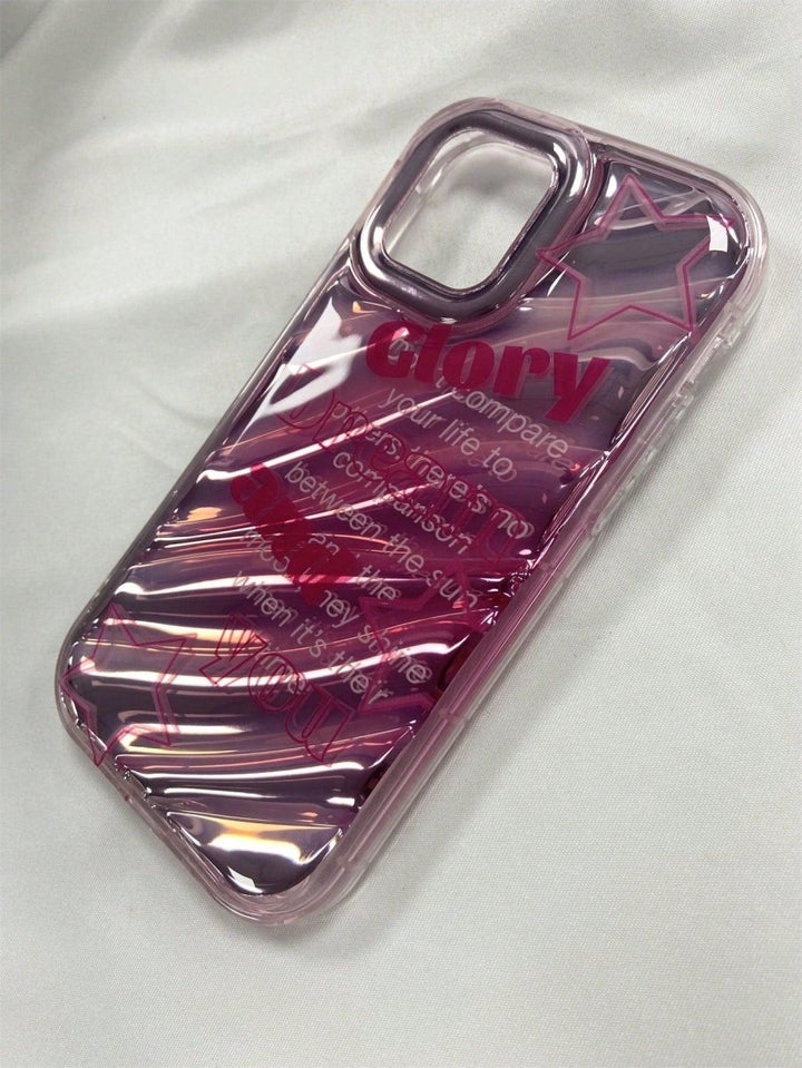 Burgundy Letter Graphic Phone Case - Brand My Case