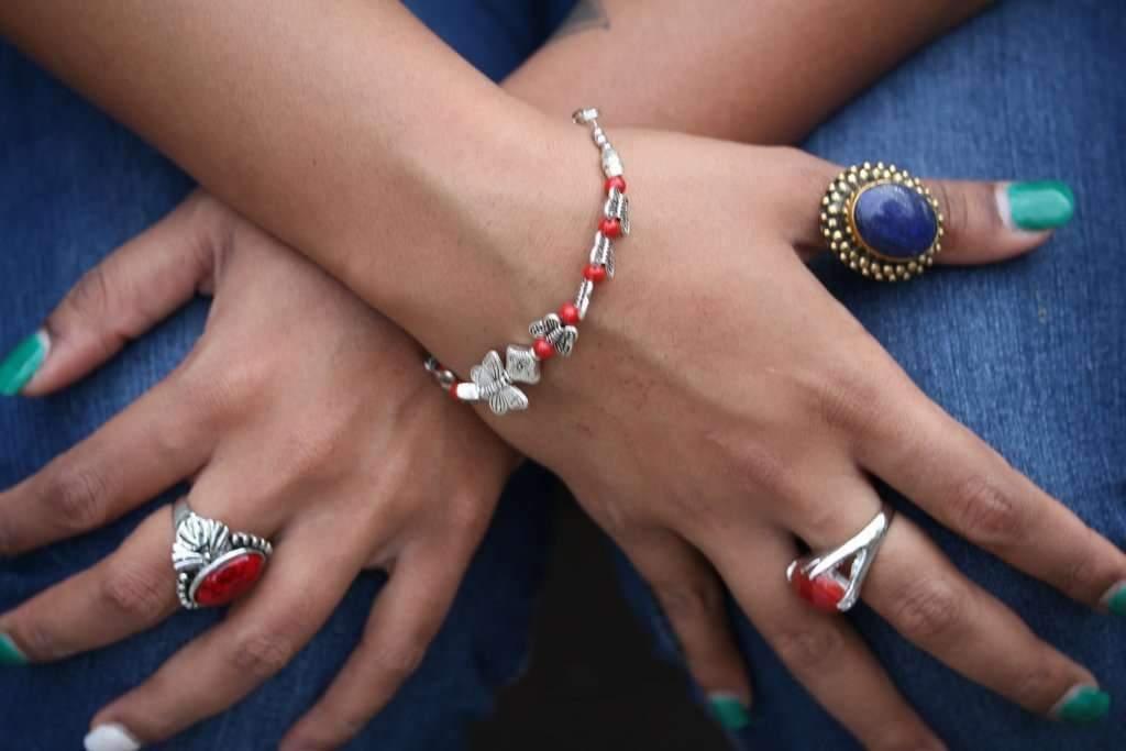 Butterflies And Four Clover Charms Bracelet - Brand My Case