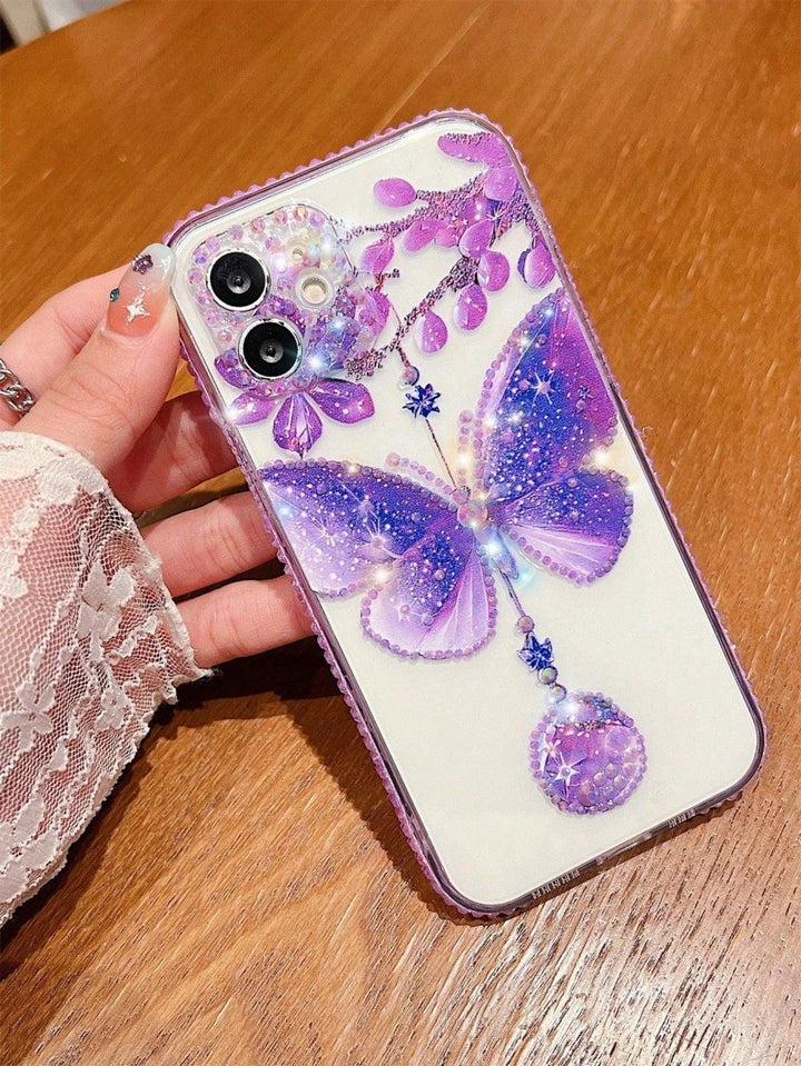 Butterfly Glittered Clear Phone Case - Brand My Case