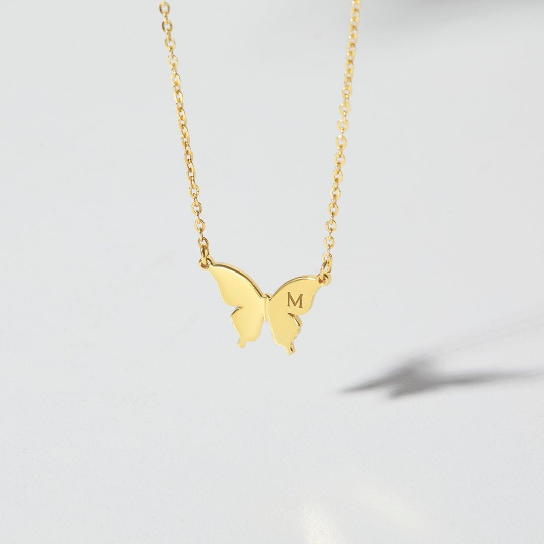 Butterfly Necklace For Women, Initial Butterfly Necklace, Butterfly - Brand My Case