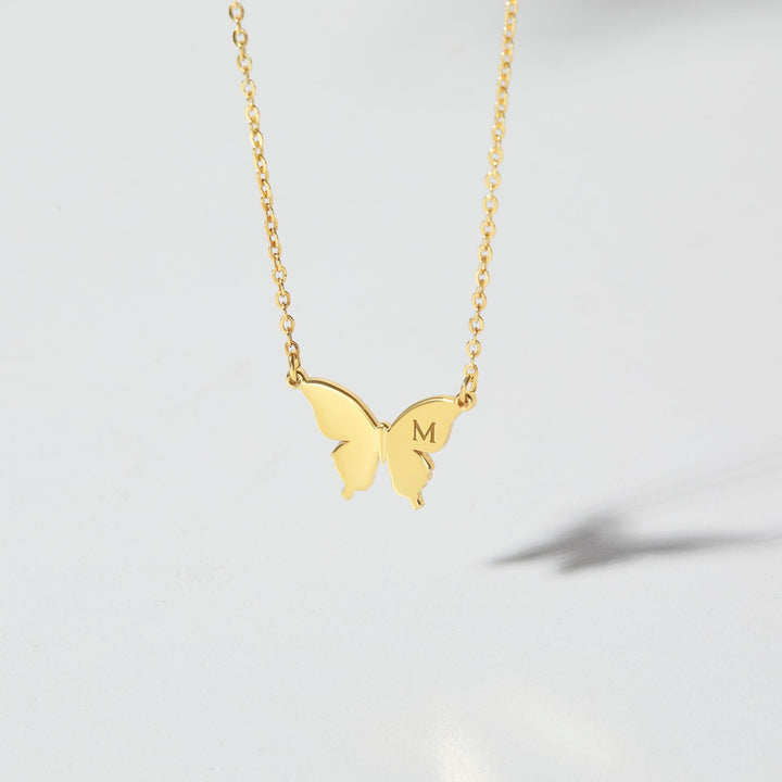 Butterfly Necklace For Women, Initial Butterfly Necklace, Butterfly - Brand My Case