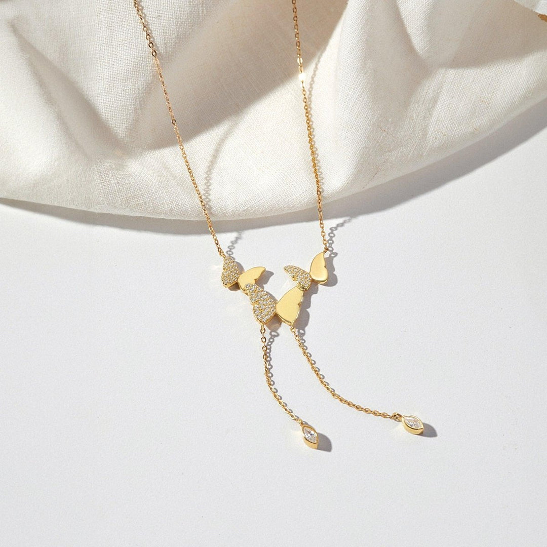 Butterfly Pendant Necklace, Lariat Necklace, Butterfly Jewelry - Brand My Case