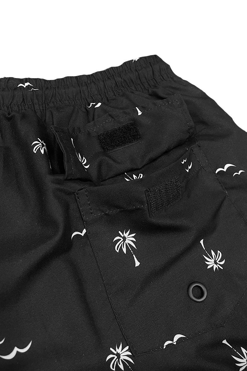 B/W Palm Print Swim Shorts - Brand My Case