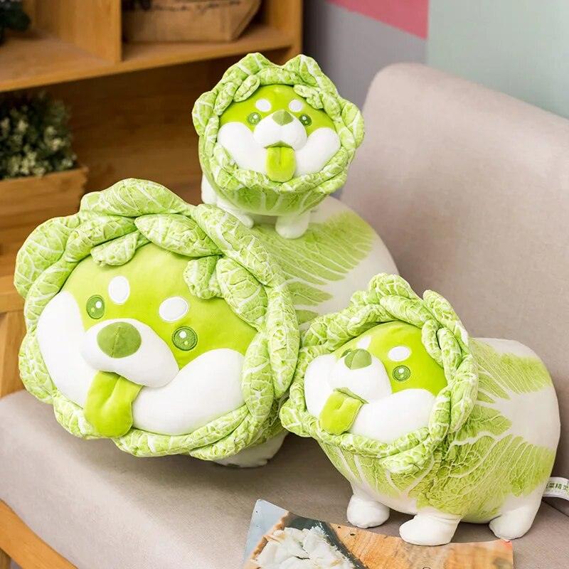 Cabbage Shiba Inu Dog Cute Vegetable Fairy Anime Plush Toy Fluffy Stuffed Plant Soft Doll Kawaii Pillow Baby Kids Toys Gift - Brand My Case