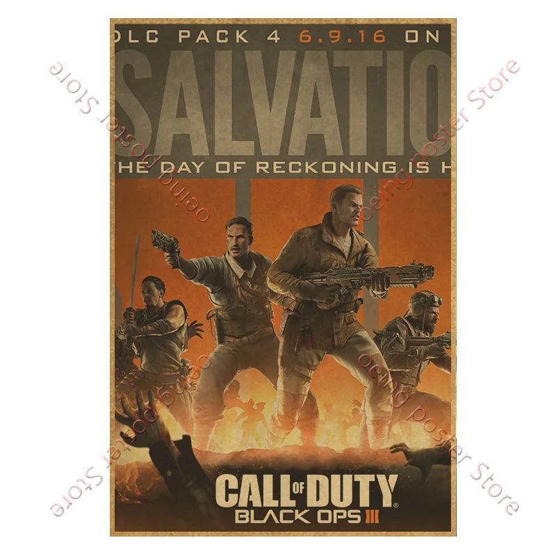 Call of Duty Game Poster - Vintage Wall Art - Home Decor for Game Room - Brand My Case