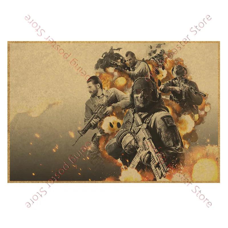 Call of Duty Game Poster - Vintage Wall Art - Home Decor for Game Room - Brand My Case